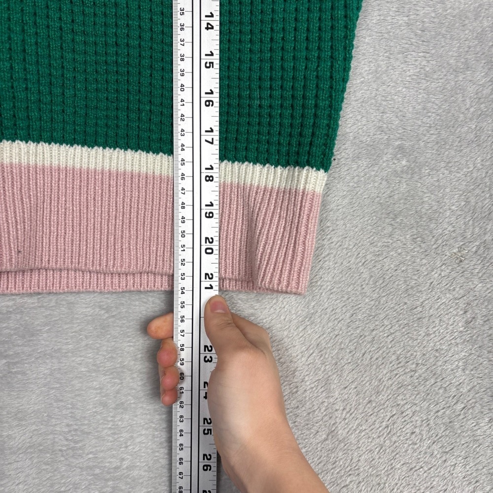 Marni x Uniqlo Green Pink Colorblock Waffle Knit Sweater Vest V-Neck Womens M - Picture 5 of 7